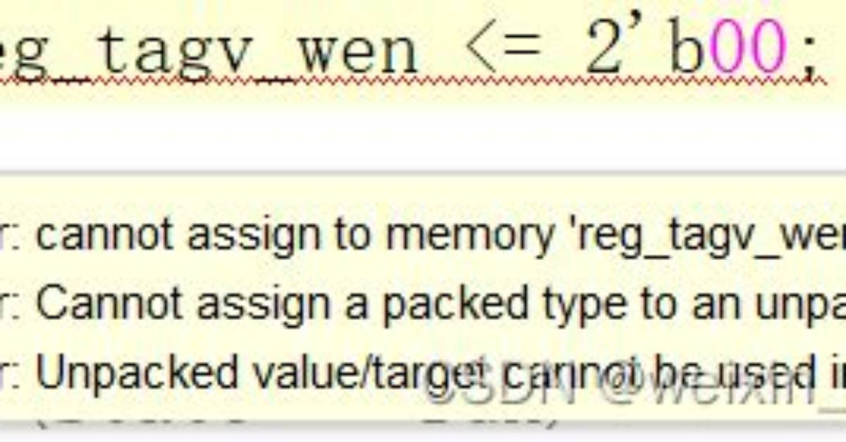 Illegal Assignment: Cannot Assign an Unpacked Type to a Packed Type