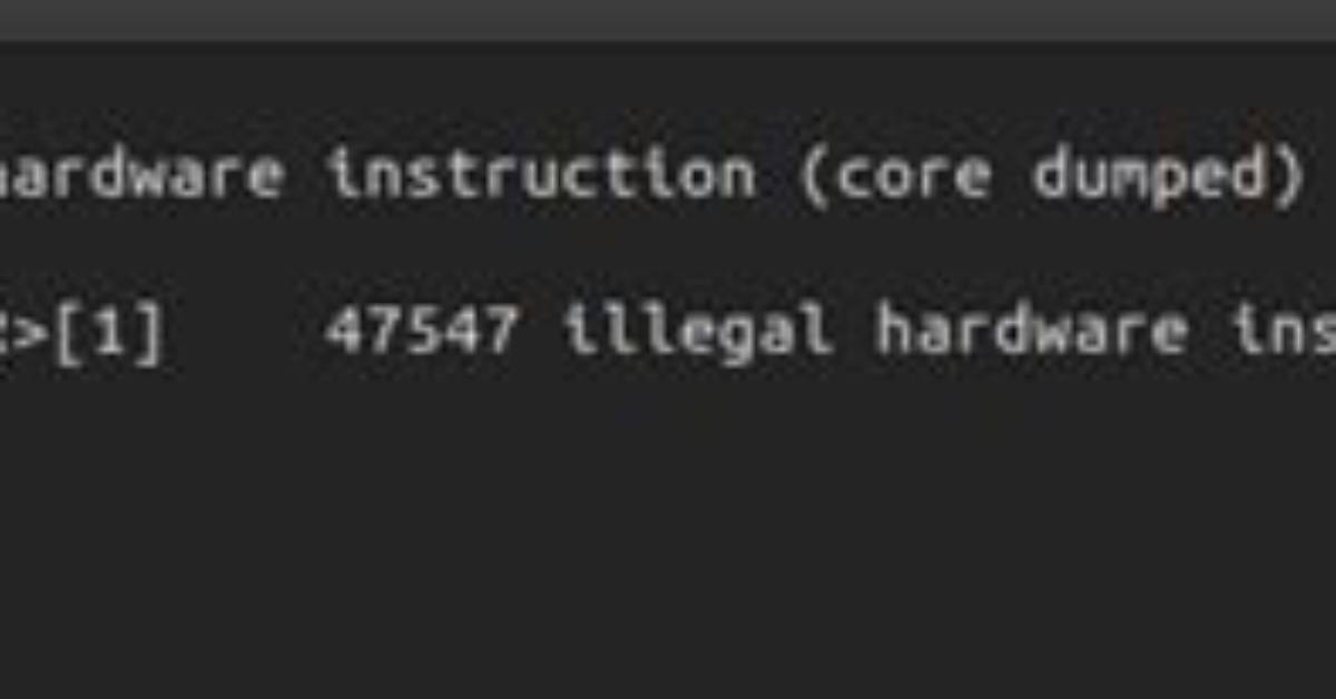 "Illegal Hardware Instruction" from Very Simple Code