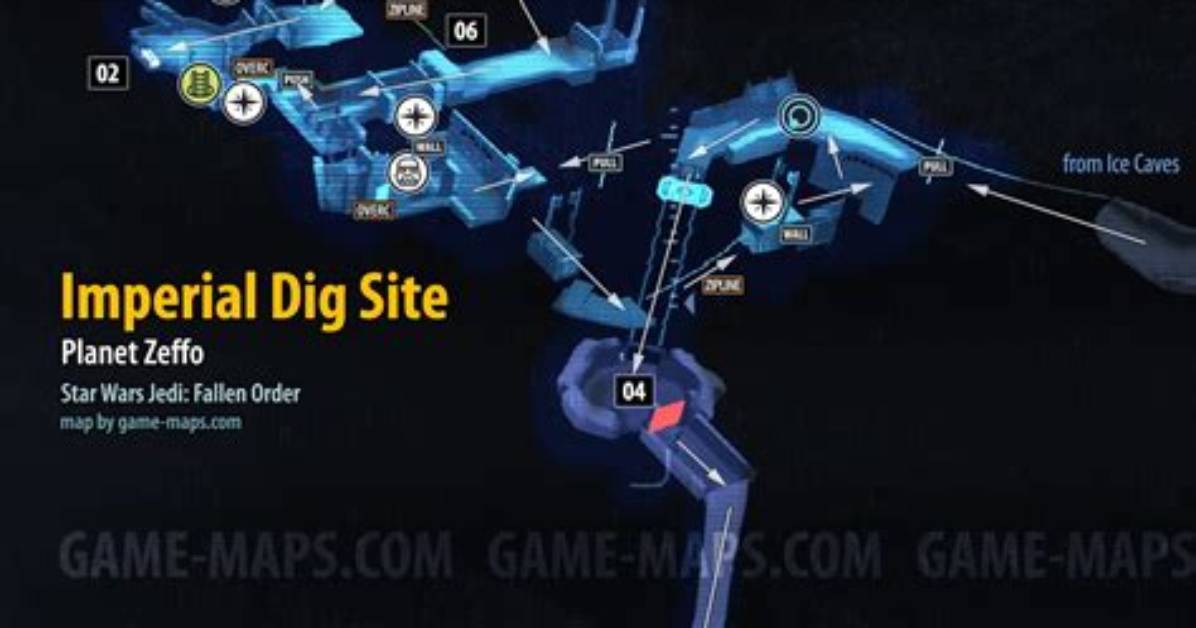 Imperial Dig Site Map, Zeffo for Star Wars Jedi Fallen Order