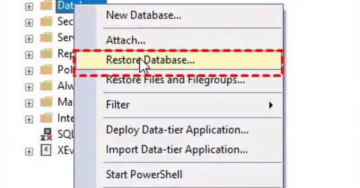 Import. Bak File to a Database in Sql Server