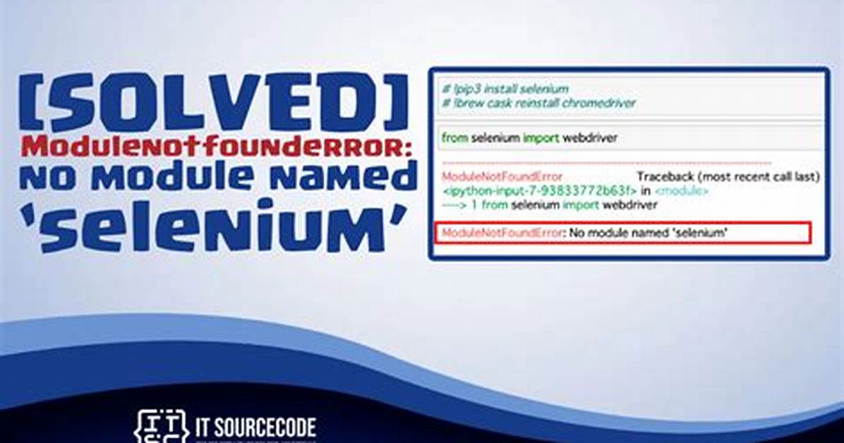 Importerror: No Module Named 'Selenium'