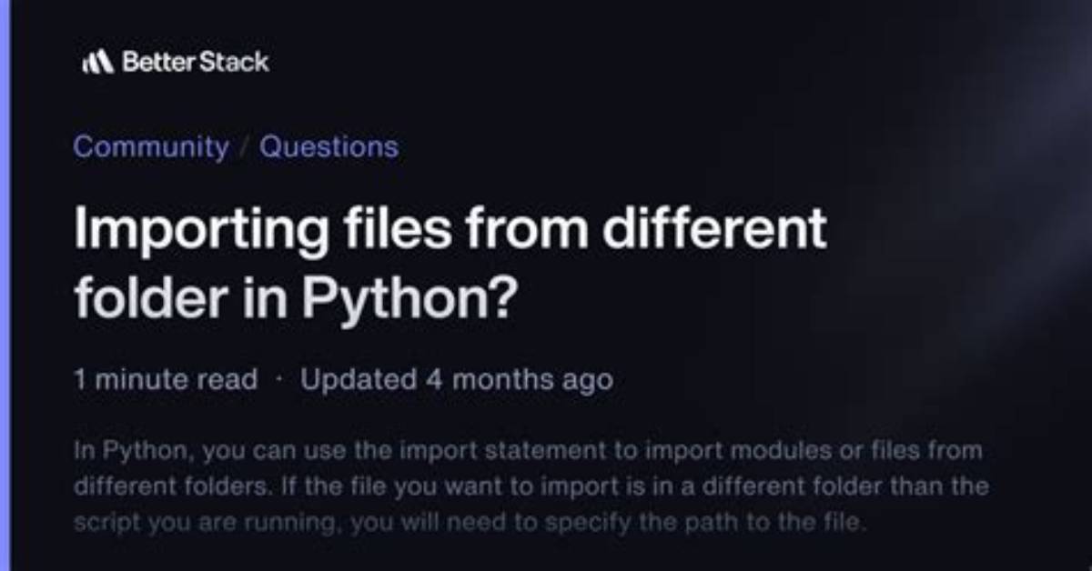 Importing Files from Different Folder