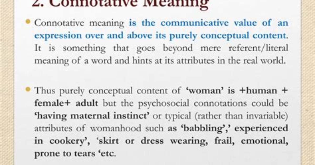 In a Connotative Sense?