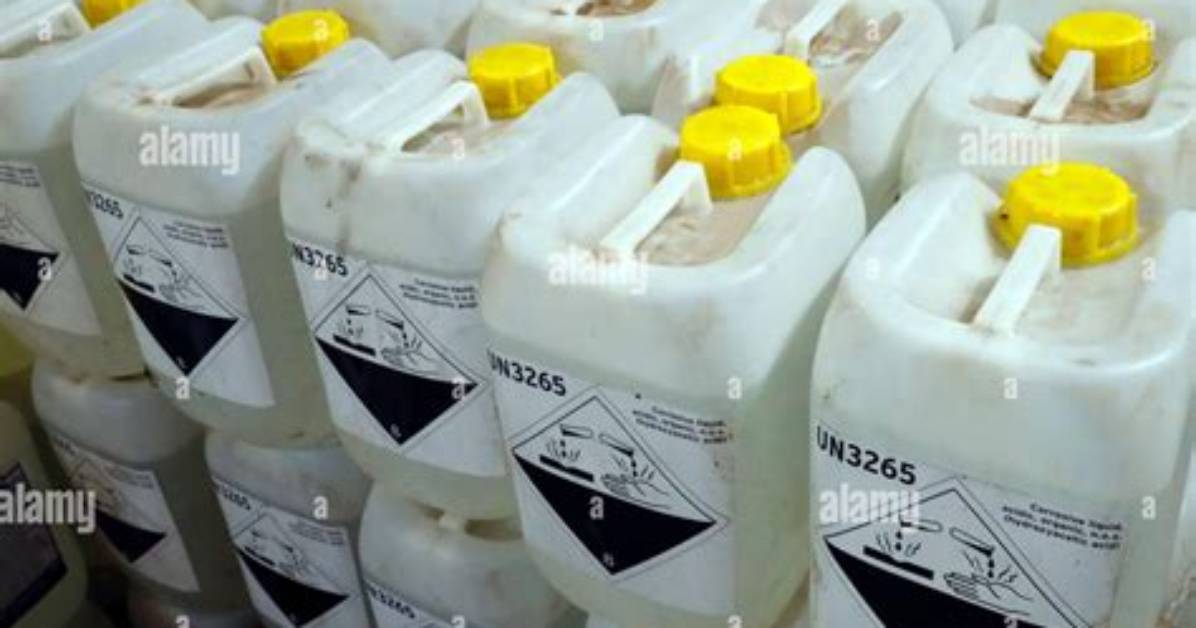 In a Corrosive Liquid?