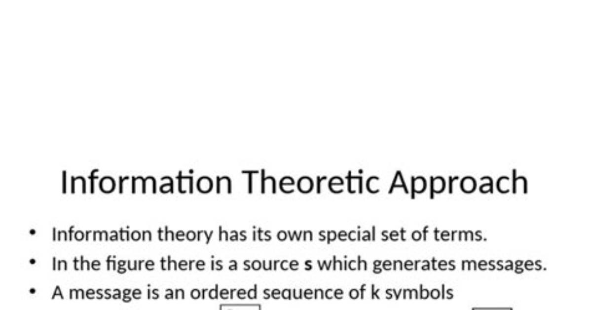In a Theoretic Approach?