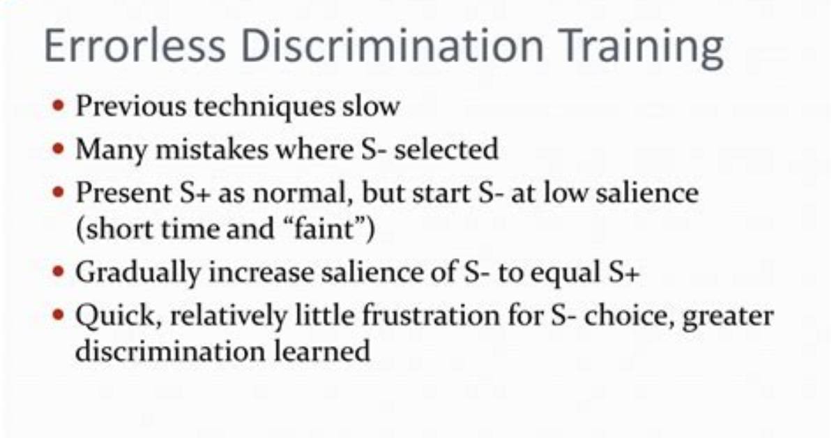 In Errorless Discrimination Training?