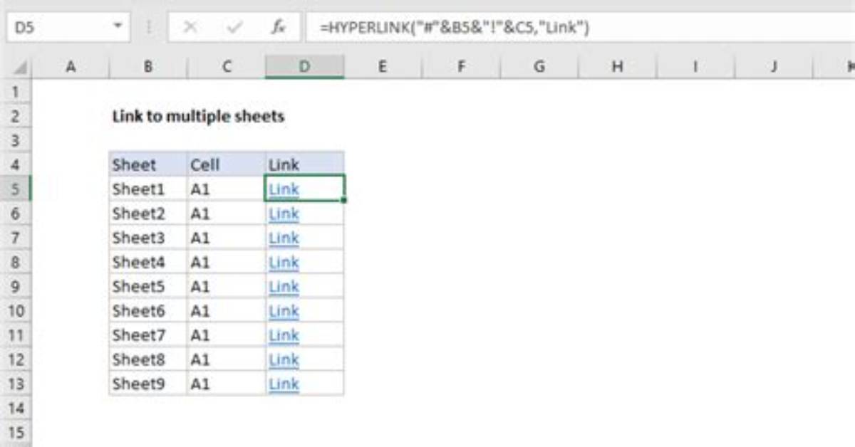 In Excel Linking Worksheets?
