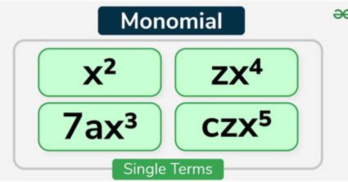 In Mathematics What Is Monomial?
