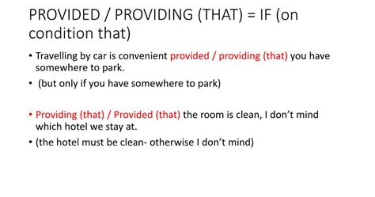 In Provided or Providing?