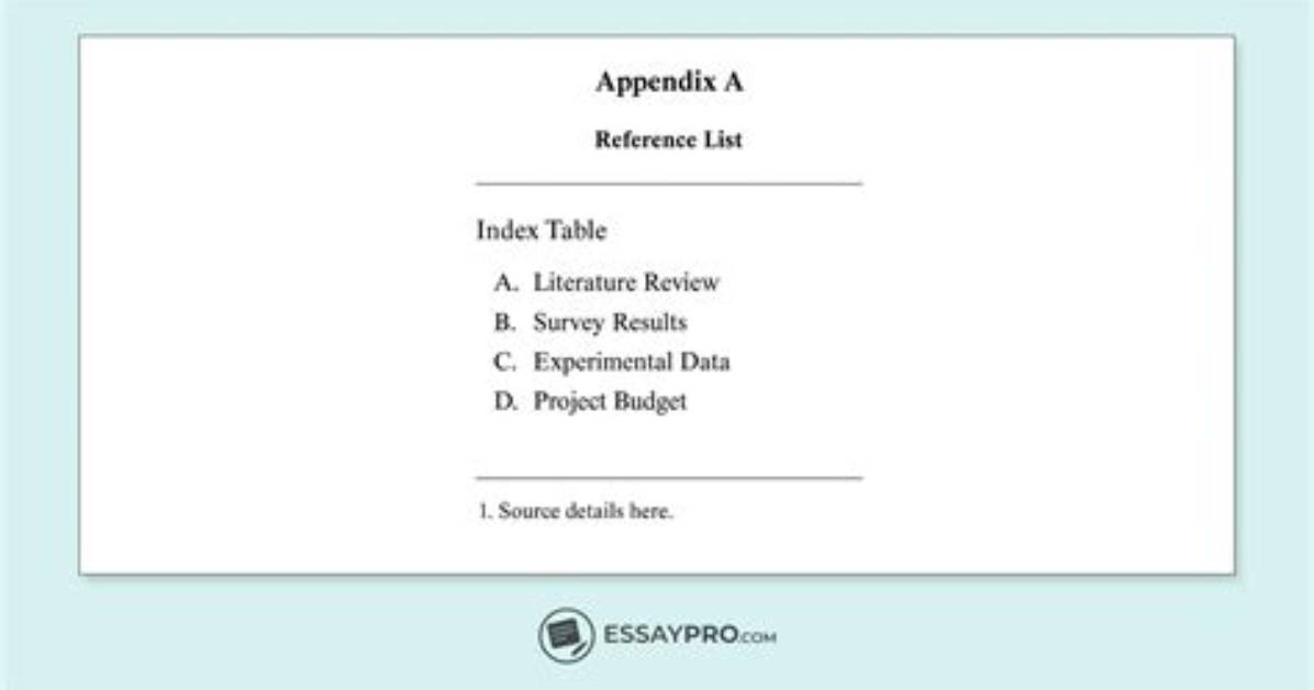 In the Appendix Section?
