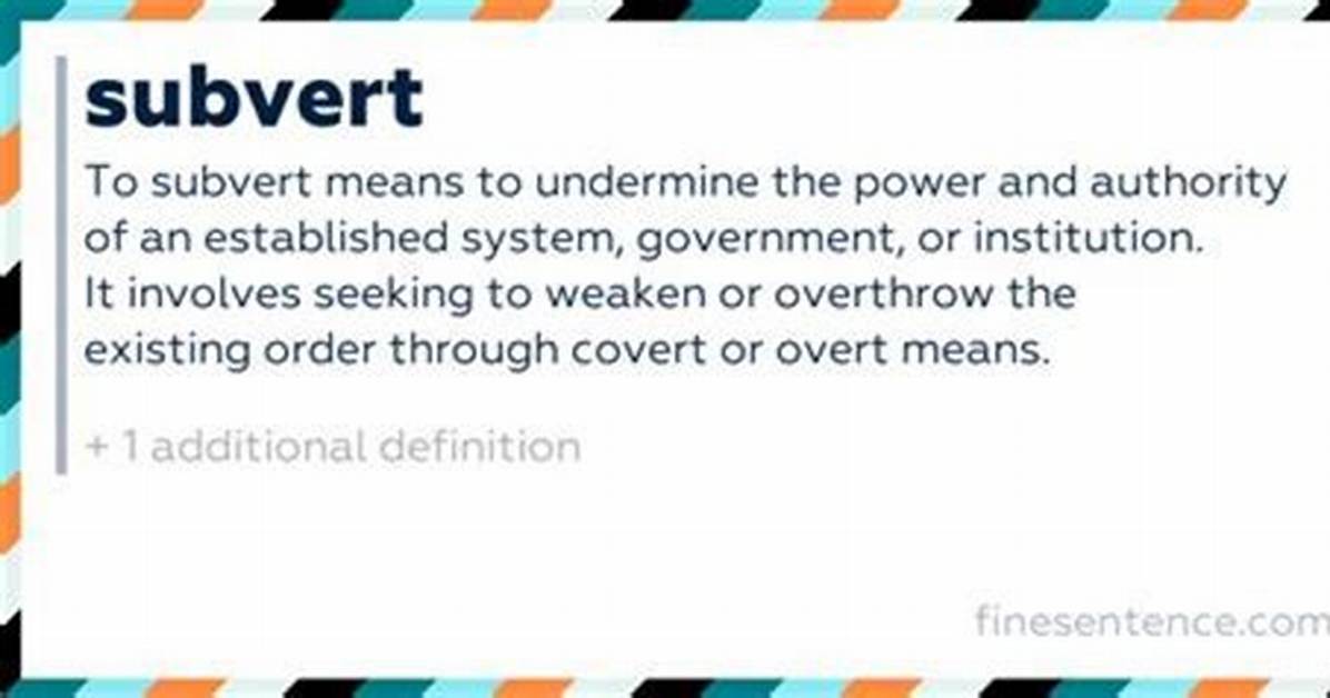 In the Bible What Does Subvert Mean?