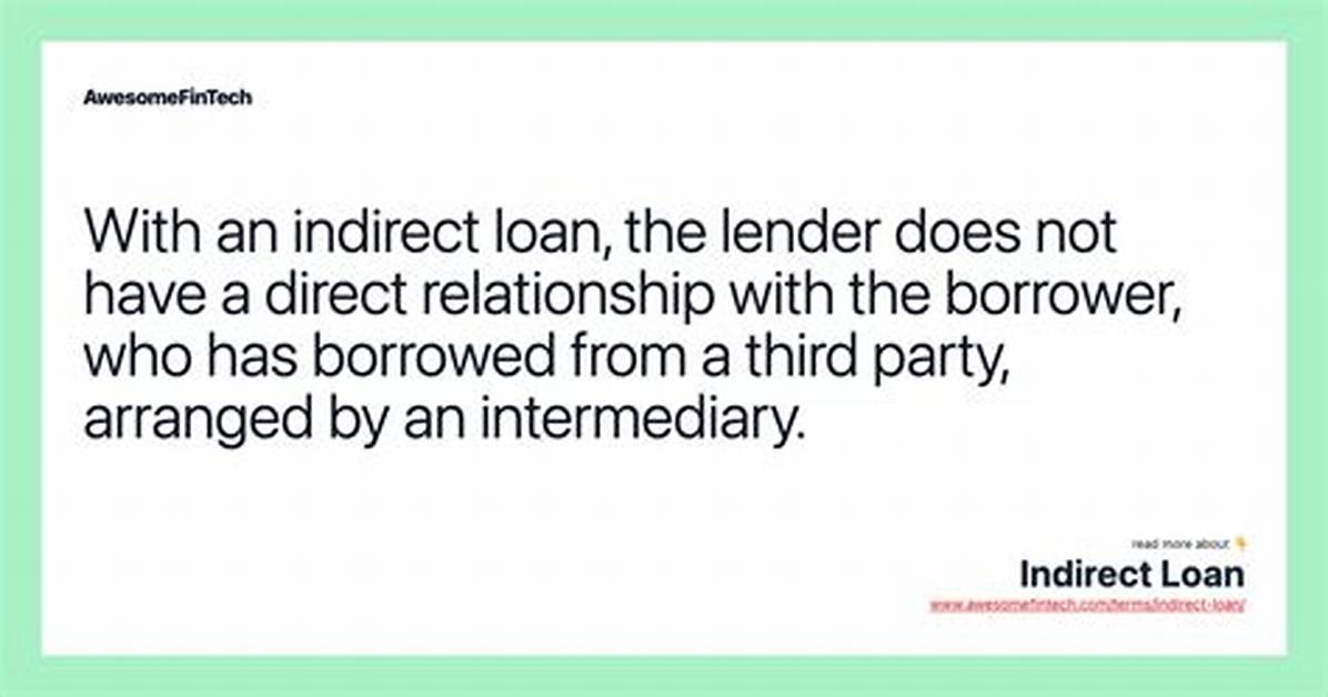 Indirect Loan - How to Discuss