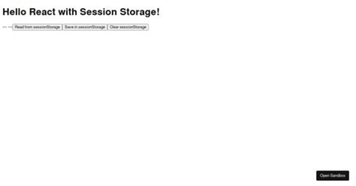 Initializing and Using `Sessionstorage` in React
