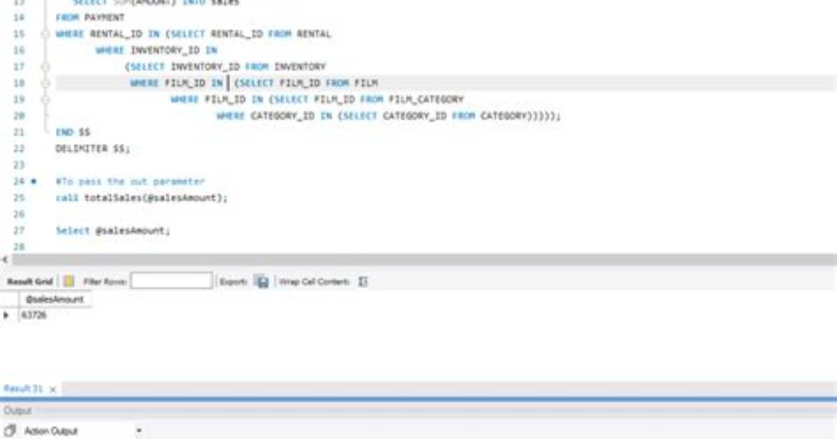 Inout Example for a Mysql Stored Procedure