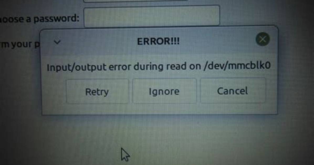 "Input/Output Error During Read on /Dev/Sda" During Installation
