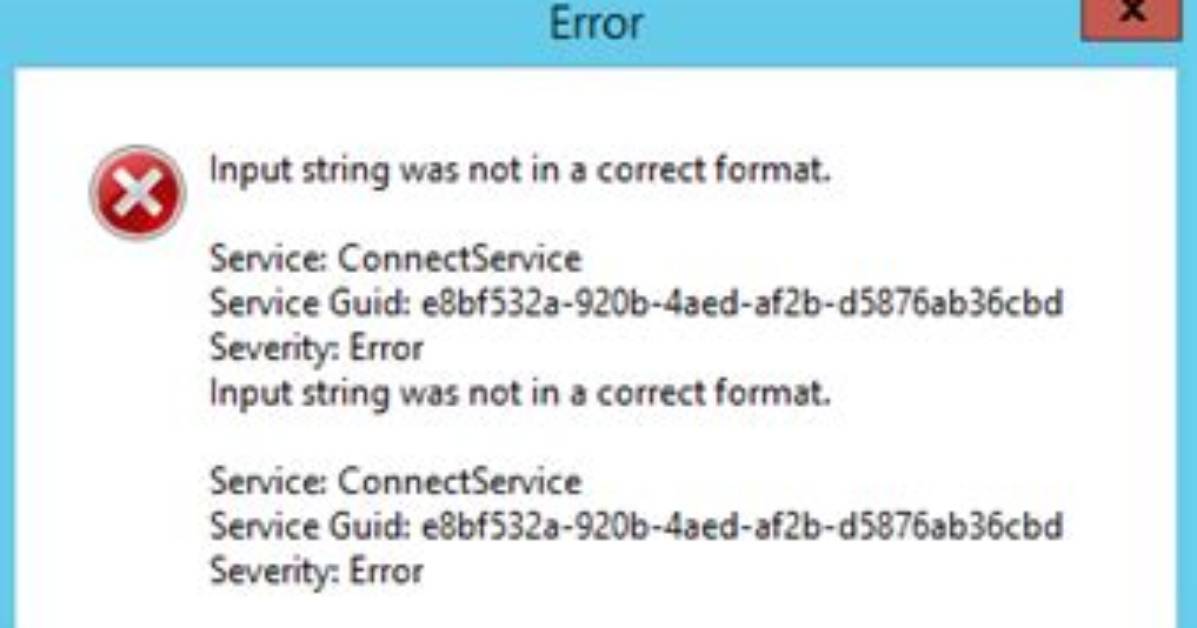 Input String Was Not in a Correct Format