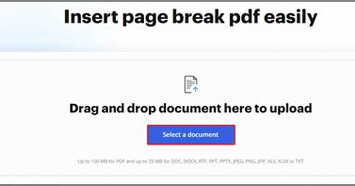 Insert Page Break into a Pdf File