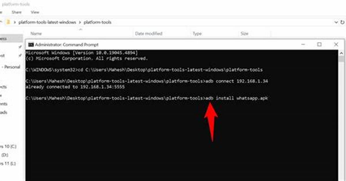 Install an Apk File from Command Prompt?