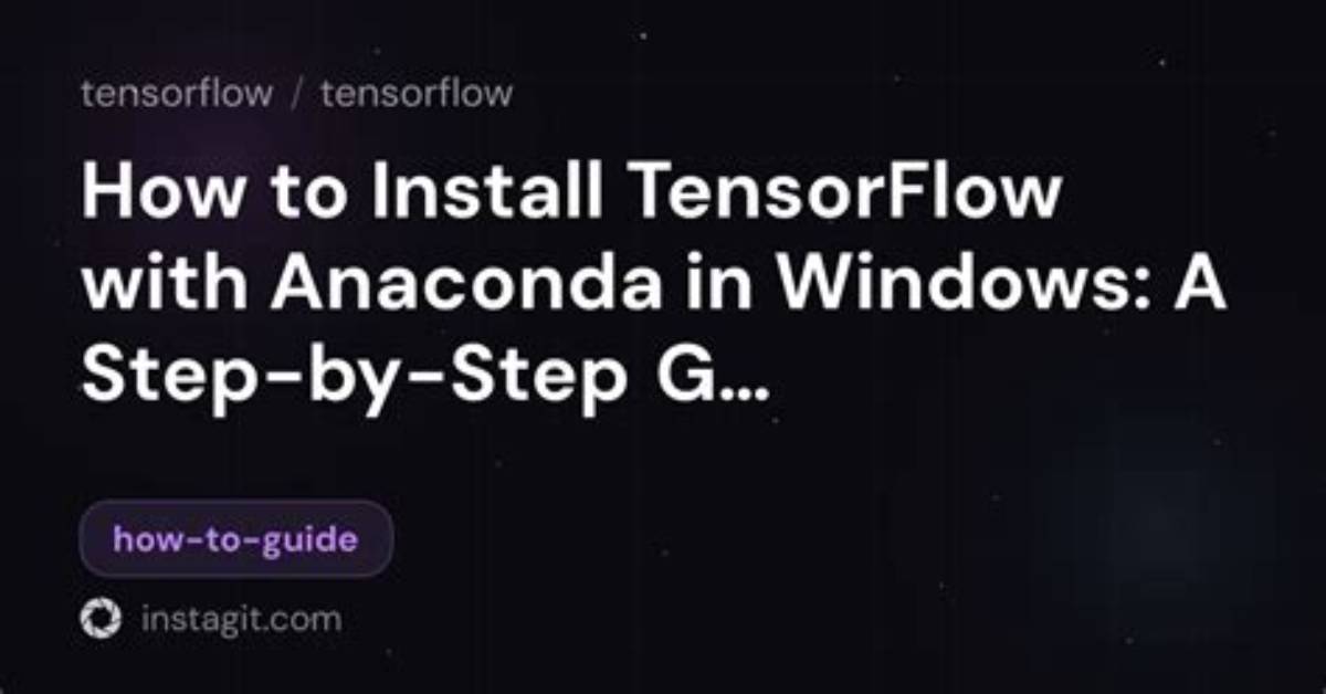 Installing Tensorflow with Anaconda in Windows