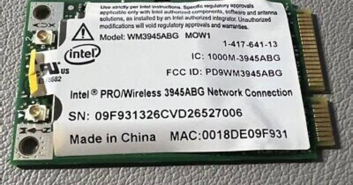 Intel Pro/Wireless 3945Abg Stopped Working