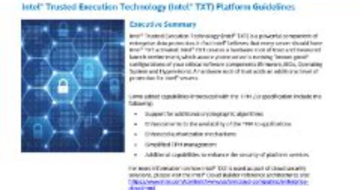 Intel's Trusted Execution Technology (Txt): Enable in Bios or Not?