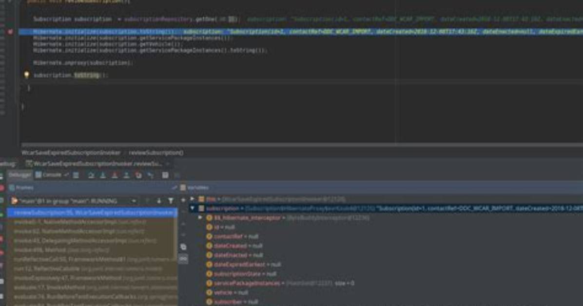 Intellij Debugger Step over Hibernate Objects Values Are Empty