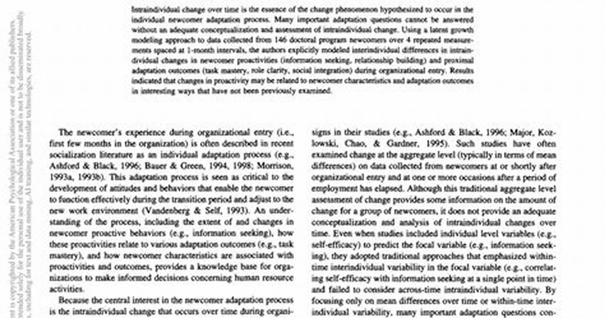 Interindividual Differences in Intraindividual Change?