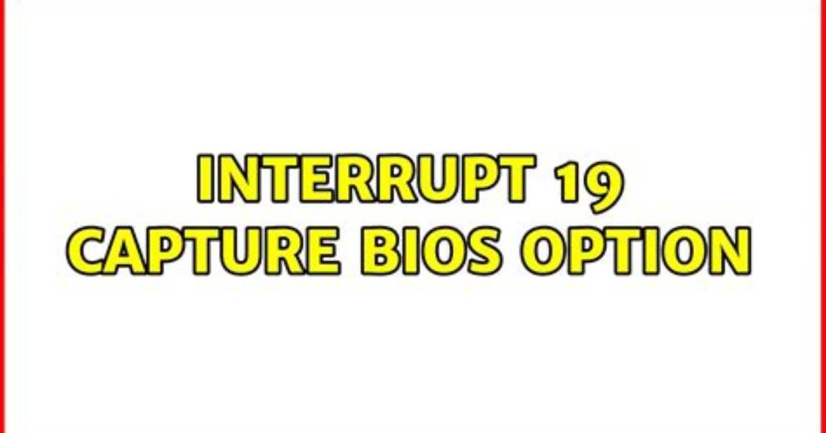 Interrupt 19 Capture Bios Option