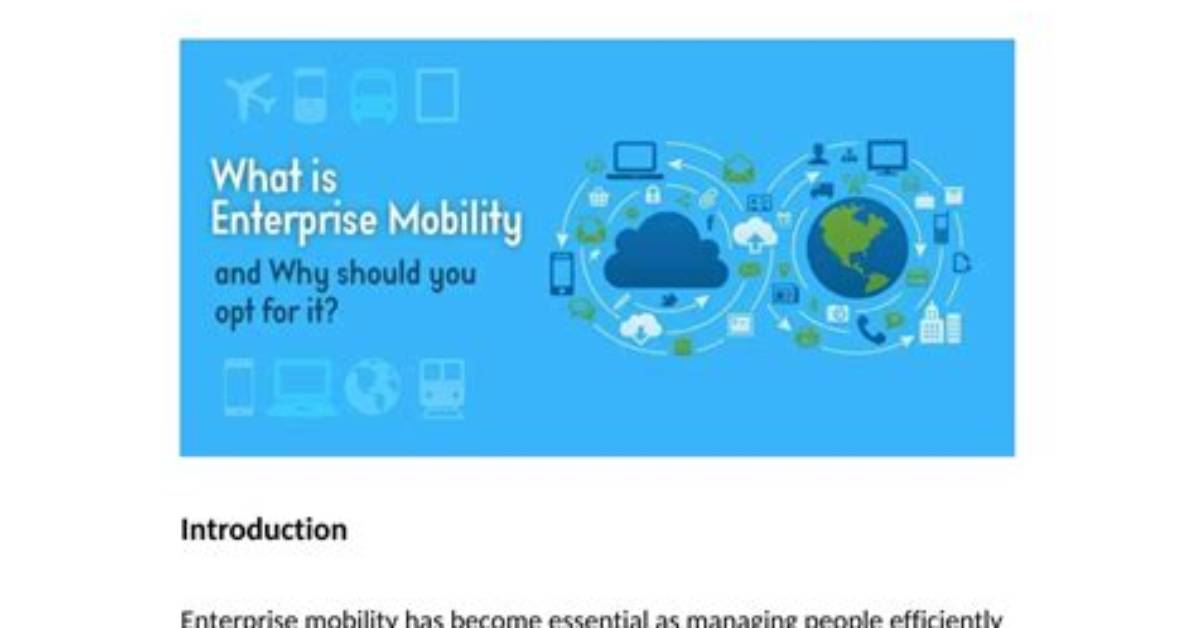 Introduction to Enterprise Mobility