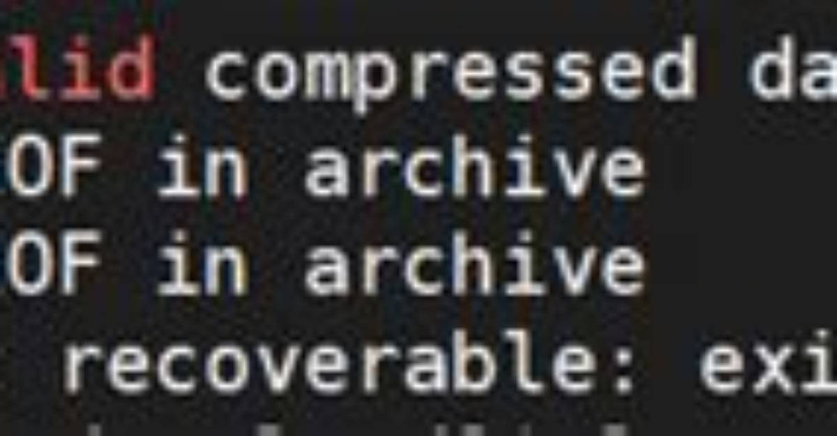 Invalid Compressed Data--Format Violated?