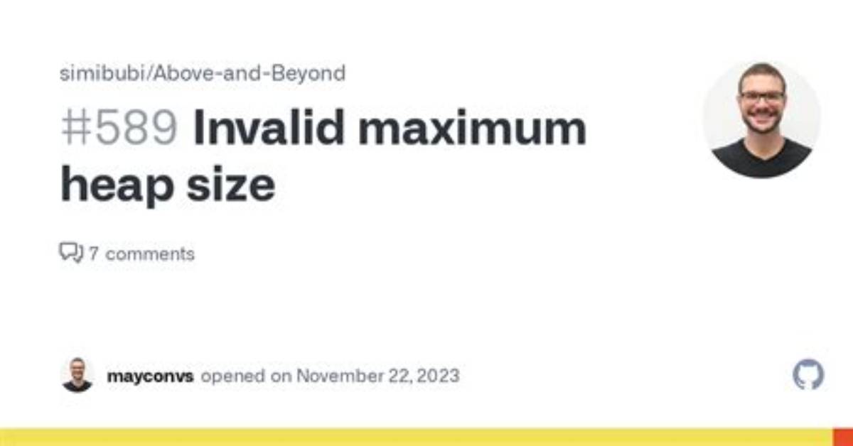 Invalid Maximum Heap Size