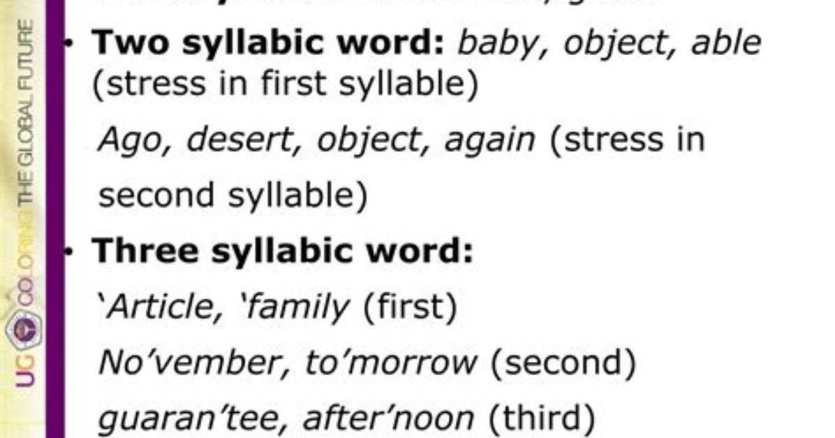 Is Ago a Monosyllabic Word?