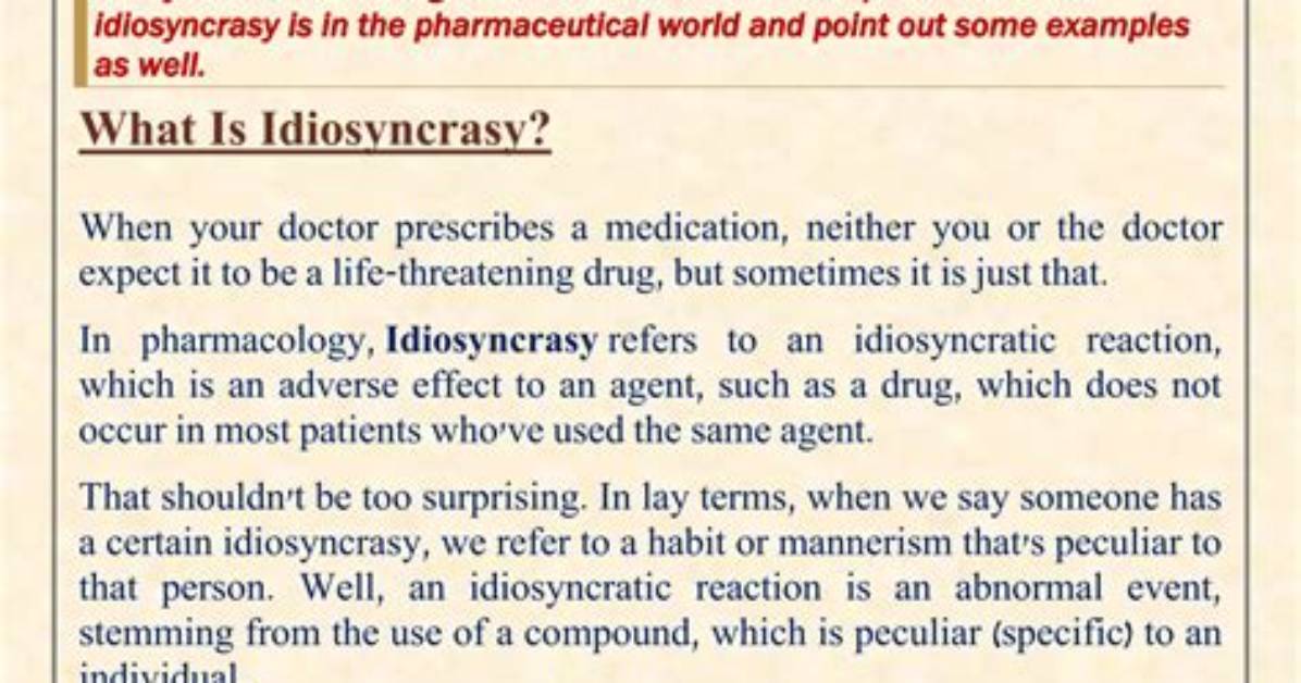 Is an Idiosyncrasy the Same as a Quirk?
