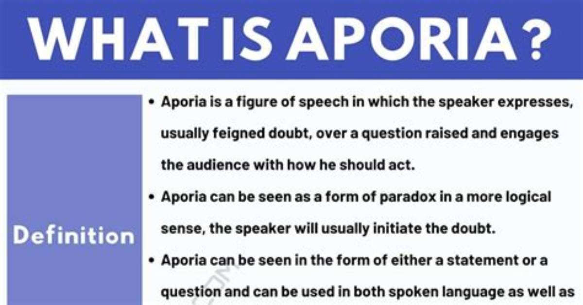 Is Aporia a Language Technique?