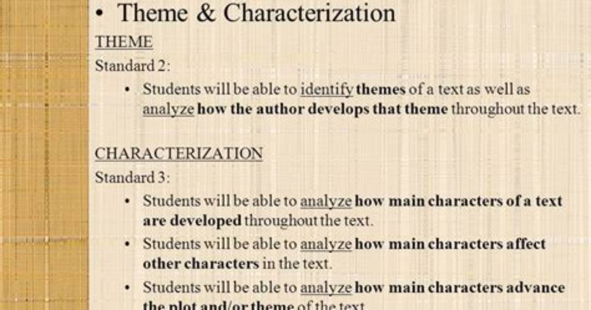 Is Characterization a Theme?