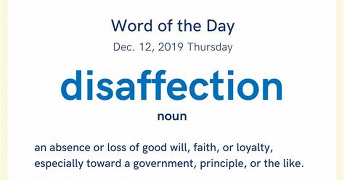Is Disaffection a Real Word?