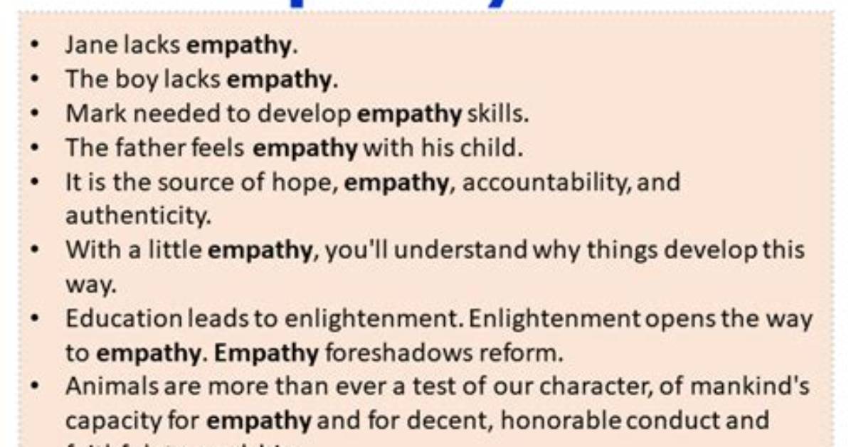 Is Empathize in a Sentence?