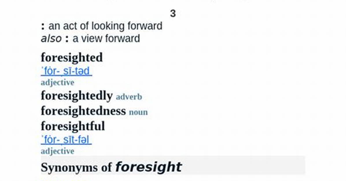 Is Foresightful a Word?