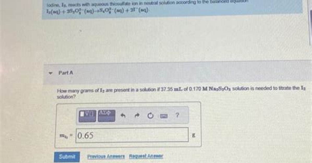Is I2 Aqueous