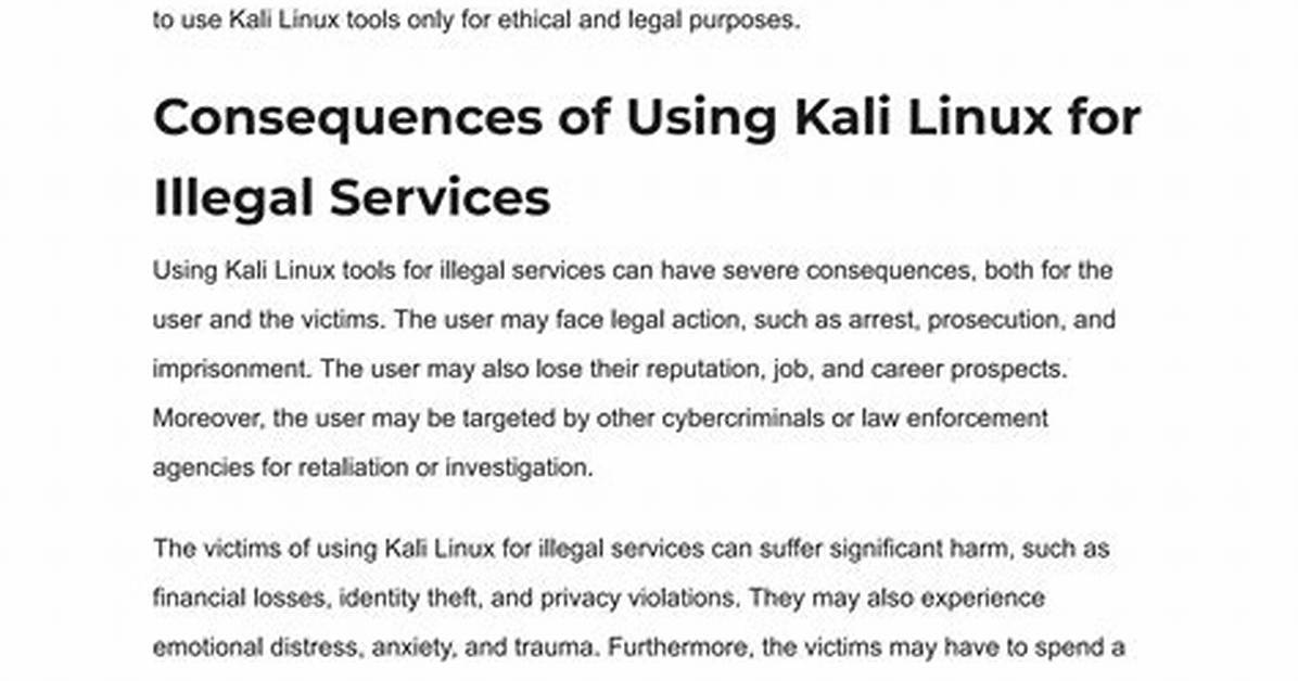 Is It Illegal to Have Kali Linux?