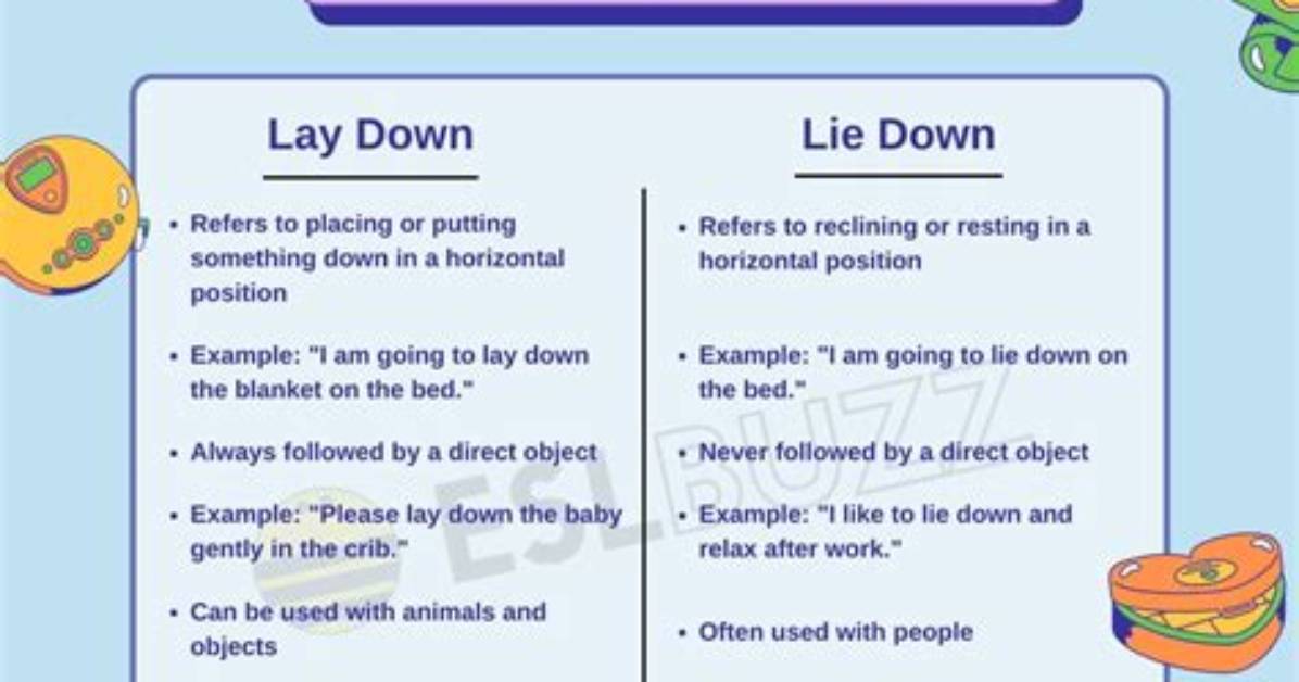 Is It Lay Down or Lie Down?