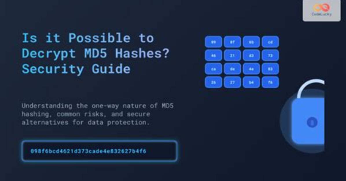 Is It Possible to Decrypt Md5 Hashes?