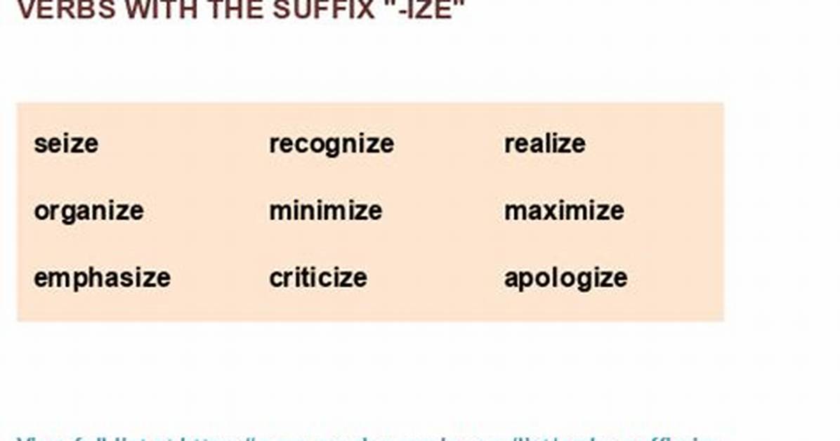 Is Ize a Suffix?