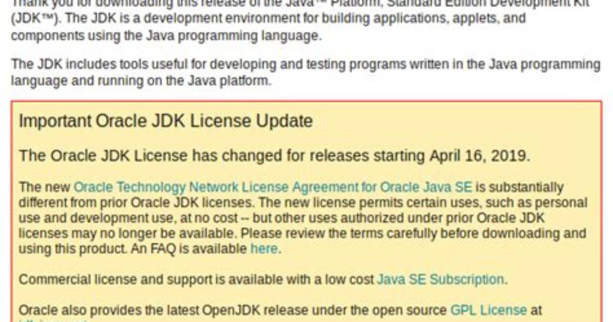 Is Java Se Free for Commercial Use
