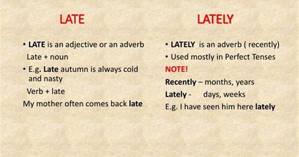 Is Late an Adverb