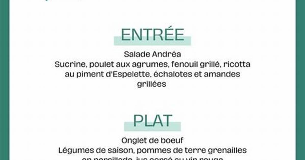 Is Menu Du Jour?