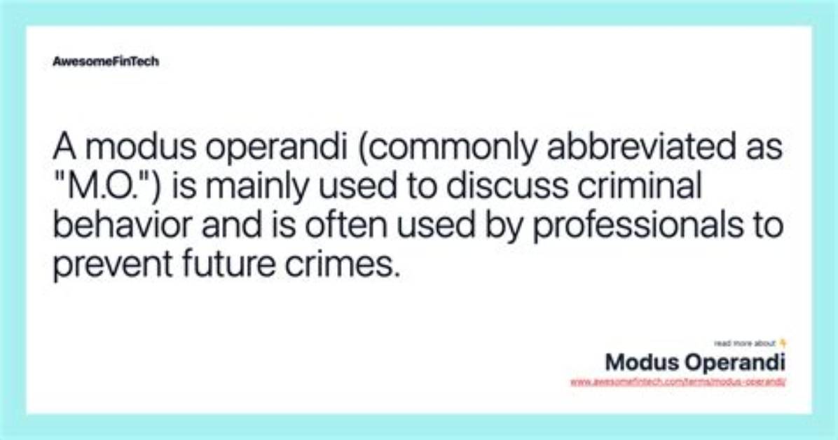 Is Modus Operandi Italicized?