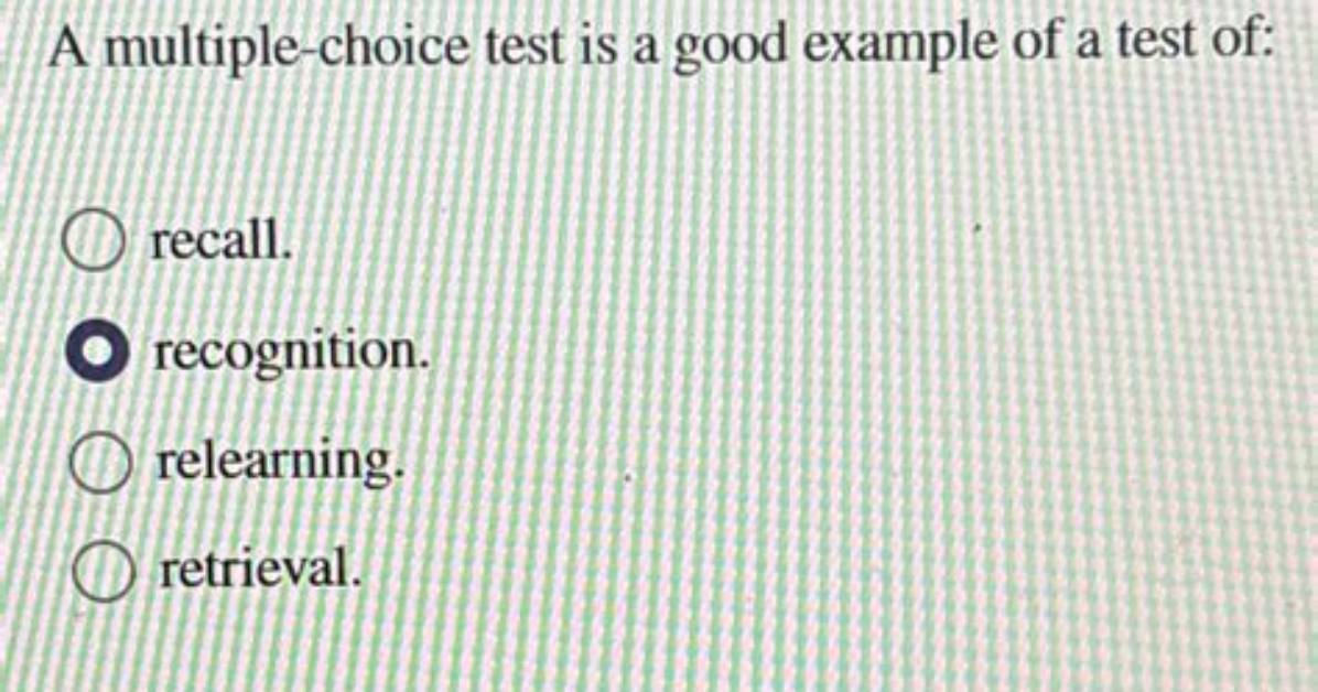 Is Multiple Choice Recall or Recognition