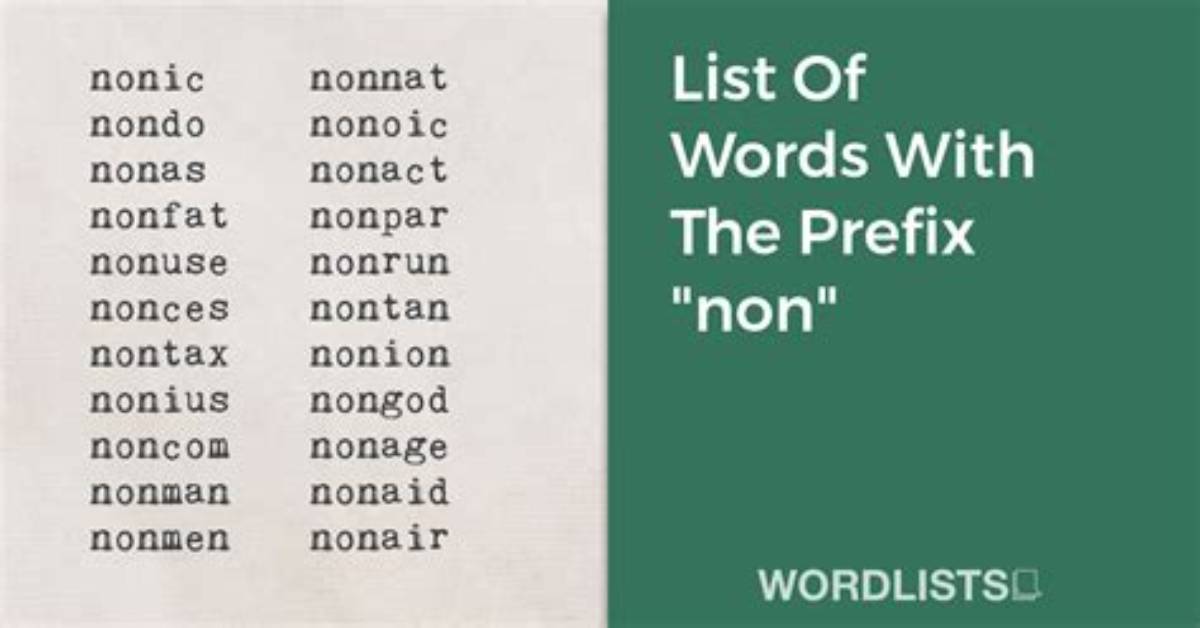 Is Non a Prefix or Root