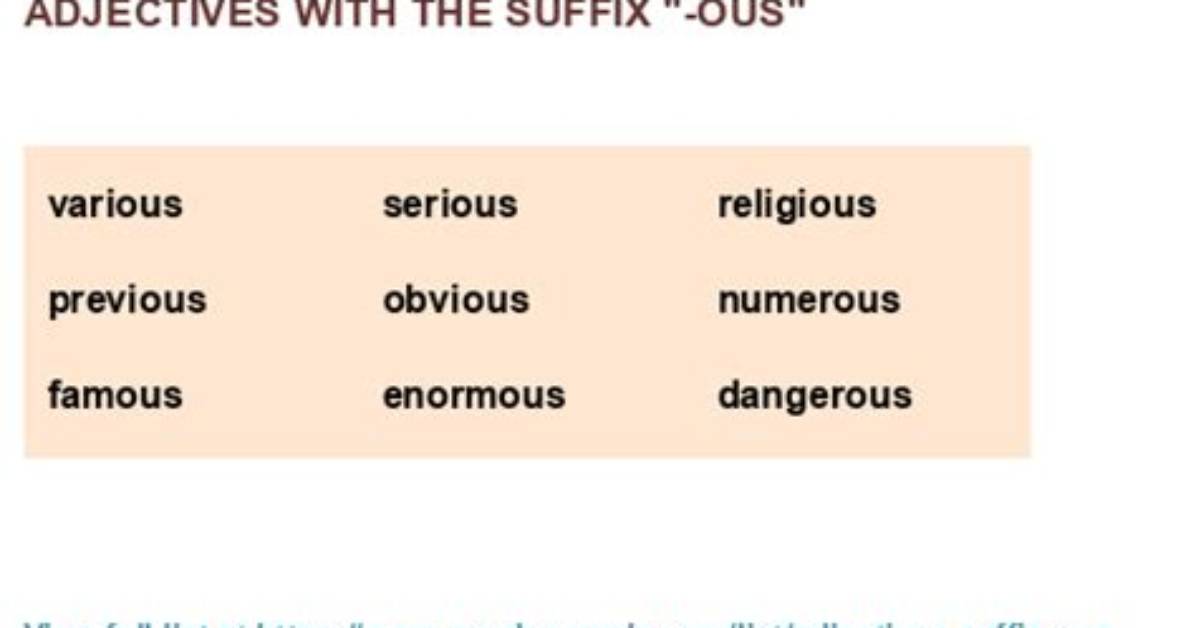 Is Ous a Suffixes?